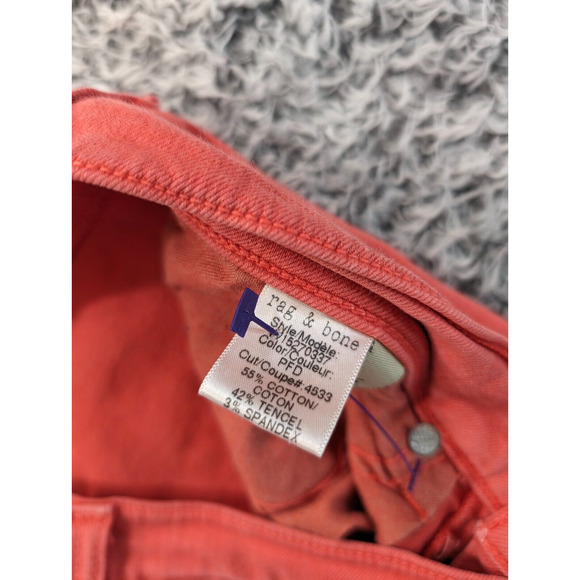 Rag & Bone Jeans Womens 26 Pink Zipper Capri Skinny Distressed Low Rise Stretch - Picture 5 of 11